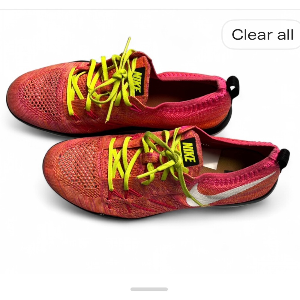 Nike Pink and Lime Green Running Shoes